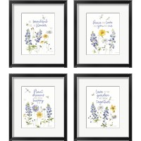 Framed 'Lovely Blues 4 Piece Framed Art Print Set' border=