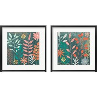 Framed 'Fresh Petals 2 Piece Framed Art Print Set' border=