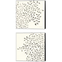 Framed 'Ink Leaf 2 Piece Canvas Print Set' border=