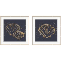 Framed 'Gold Scallop 2 Piece Framed Art Print Set' border=