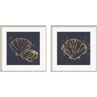 Framed 'Gold Scallop 2 Piece Framed Art Print Set' border=