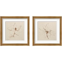 Framed 'Modern Vintage Floral  2 Piece Framed Art Print Set' border=