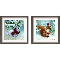 Framed 'Winterscape  2 Piece Framed Art Print Set' border=