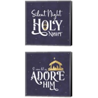 Framed 'O Holy Night  2 Piece Canvas Print Set' border=