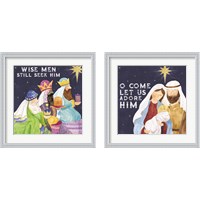 Framed 'Come Let Us Adore Him 2 Piece Framed Art Print Set' border=