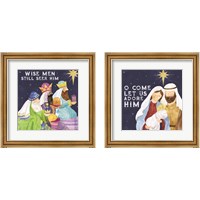 Framed 'Come Let Us Adore Him 2 Piece Framed Art Print Set' border=