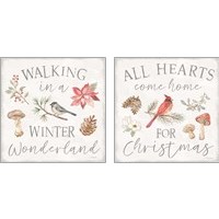 Framed 'Woodland Christmas 2 Piece Art Print Set' border=