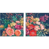 Framed 'Floral Drama 2 Piece Art Print Set' border=