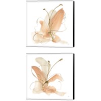 Framed 'Butterfly Flower 2 Piece Canvas Print Set' border=