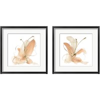 Framed 'Butterfly Flower 2 Piece Framed Art Print Set' border=