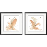 Framed 'Butterfly Flower 2 Piece Framed Art Print Set' border=