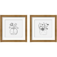 Framed 'Among Wildflowers 2 Piece Framed Art Print Set' border=