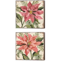 Framed 'Poinsettia Botanical 2 Piece Canvas Print Set' border=