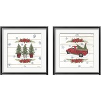 Framed 'Christmas Tree 2 Piece Framed Art Print Set' border=