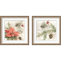 Framed 'Poinsettia Village 2 Piece Framed Art Print Set' border=