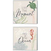 Framed 'Free As the Ocean 2 Piece Canvas Print Set' border=