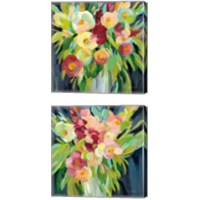 Framed 'Spring Flowers in a Vase 2 Piece Canvas Print Set' border=