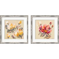 Framed 'Blooming Peony 2 Piece Framed Art Print Set' border=