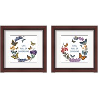 Framed 'Butterfly Garden 2 Piece Framed Art Print Set' border=