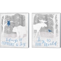 Framed 'Woodland Wishes 2 Piece Canvas Print Set' border=