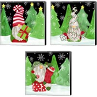 Framed 'Gnome for Christmas 3 Piece Canvas Print Set' border=