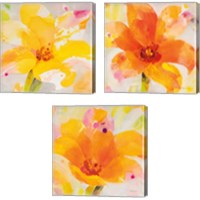 Framed 'Bright Tulips 3 Piece Canvas Print Set' border=