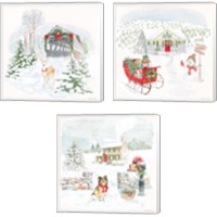 Framed 'Home For The Holidays 3 Piece Canvas Print Set' border=