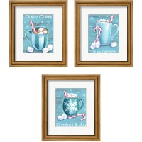 Framed 'Peppermint Cocoa 3 Piece Framed Art Print Set' border=