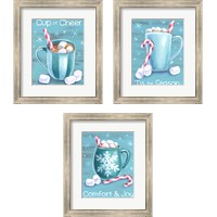 Framed 'Peppermint Cocoa 3 Piece Framed Art Print Set' border=