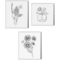Framed 'Among Wildflowers 3 Piece Canvas Print Set' border=