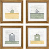 Framed 'Rural Simplicity 4 Piece Framed Art Print Set' border=