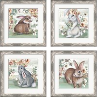 Framed 'Farmhouse Bunny 4 Piece Framed Art Print Set' border=