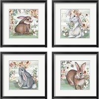 Framed 'Farmhouse Bunny 4 Piece Framed Art Print Set' border=