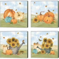 Framed 'Fall Sunshine 4 Piece Canvas Print Set' border=