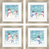 Framed 'Snow Lace 4 Piece Framed Art Print Set' border=