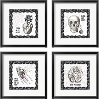 Framed 'Arsenic and Anatomy 4 Piece Framed Art Print Set' border=