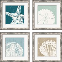 Framed 'Seaside Style 4 Piece Framed Art Print Set' border=