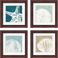 Framed 'Seaside Style 4 Piece Framed Art Print Set' border=