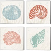 Framed 'Seaside Style 4 Piece Canvas Print Set' border=