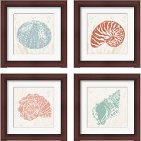 Framed 'Seaside Style 4 Piece Framed Art Print Set' border=