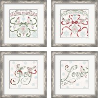 Framed 'Christmas Season 4 Piece Framed Art Print Set' border=