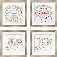 Framed 'Christmas Season 4 Piece Framed Art Print Set' border=