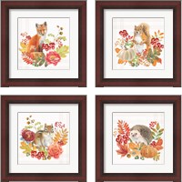 Framed 'Wooded Harvest 4 Piece Framed Art Print Set' border=