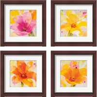 Framed 'Bright Tulips 4 Piece Framed Art Print Set' border=