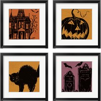 Framed 'Haunted  4 Piece Framed Art Print Set' border=