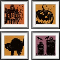 Framed 'Haunted  4 Piece Framed Art Print Set' border=