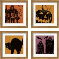 Framed 'Haunted  4 Piece Framed Art Print Set' border=