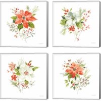 Framed 'Christmas Forever 4 Piece Canvas Print Set' border=