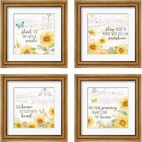 Framed 'Good Morning Sunshine 4 Piece Framed Art Print Set' border=