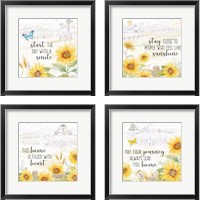 Framed 'Good Morning Sunshine 4 Piece Framed Art Print Set' border=